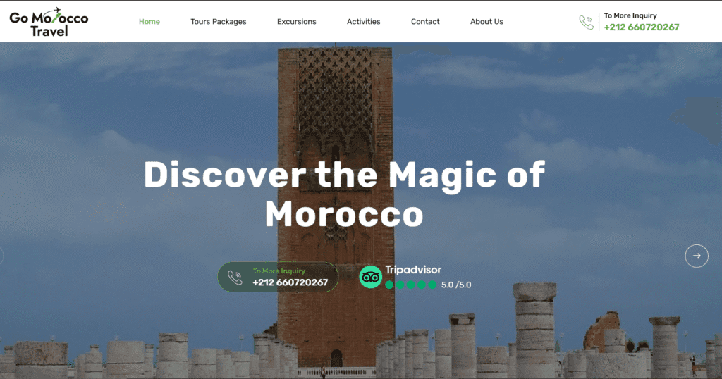 Go Morocco Travel website screenshot